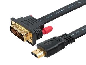 DVI to HDMI Cable, Flexible Flat TV Cable
